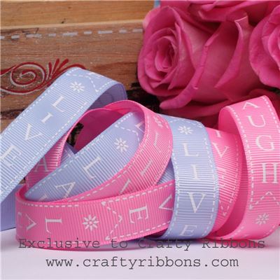 Patchwork Rose Ribbon - Live Laugh Love